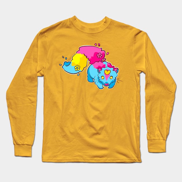 Pan Pride Skunk Long Sleeve T-Shirt by BubblegumGoat